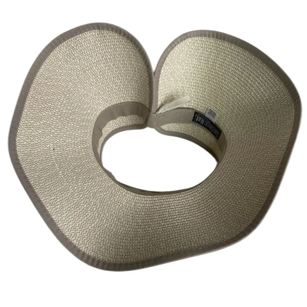 NEW San Diego Hat Co Roll Up Packable Sun Visor tan/beige OS‎